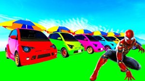 Человек-паук и Маленькие машинки на грузовике Мультфильмы для малышей Мультики для детей