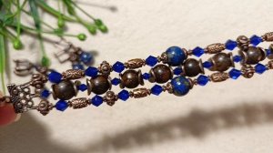 Браслет с бронзитом и лазуритом - фантастическое сочетание! #браслет #лазурит #натуральныекамни