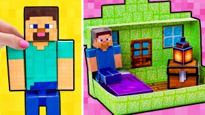 Стив в беде! 🧱 Сэм и Сью строят пиксельный дом, чтобы спасти его!