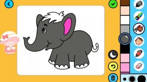 Для детей. Раскрашиваем слоника