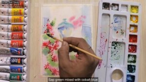 Мастер-класс для начинающих по рисованию акварелью красивых цветов и лампы