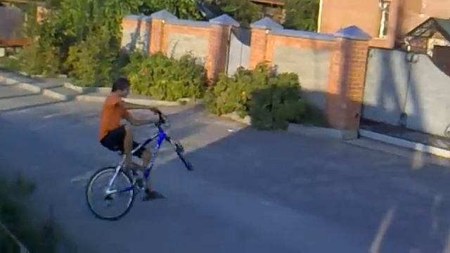 My circle wheelie on bicycle Stels Navigator 870 without front wheel смотреть онлайн