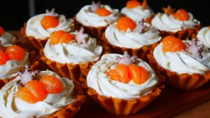 Песочные корзинки с НОВОГОДНИМ ароматом и вкусом. Зефирный крем и апельсиновый курд