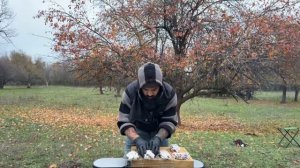 Мясо на костре.