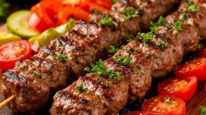 Саня маринует мясо для шашлыка