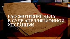Рассмотрение дела в суде апелляционной инстанции по уголовному делу