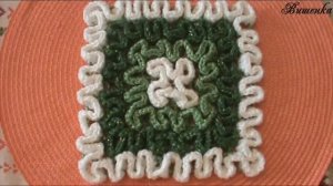 Вязание крючком объемного узора в стиле "зигзаг"