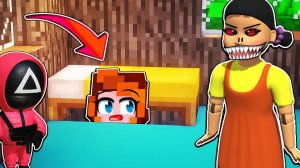 Я СПРЯТАЛАСЬ ПОД КРОВАТЬЮ ОТ КУКЛЫ ИЗ ИГРЫ В КАЛЬМАРА СО СПРУНКАМИ В МАЙНКРАФТЕ