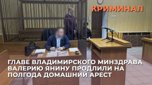 Главе владимирского минздрава Валерию Янину продлили на полгода домашний арест