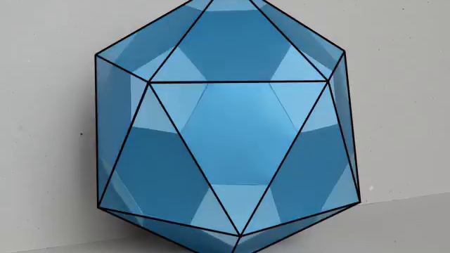 conversion of Truncated icosahedron Превращение икосаэдра в усечённый икосаэдр