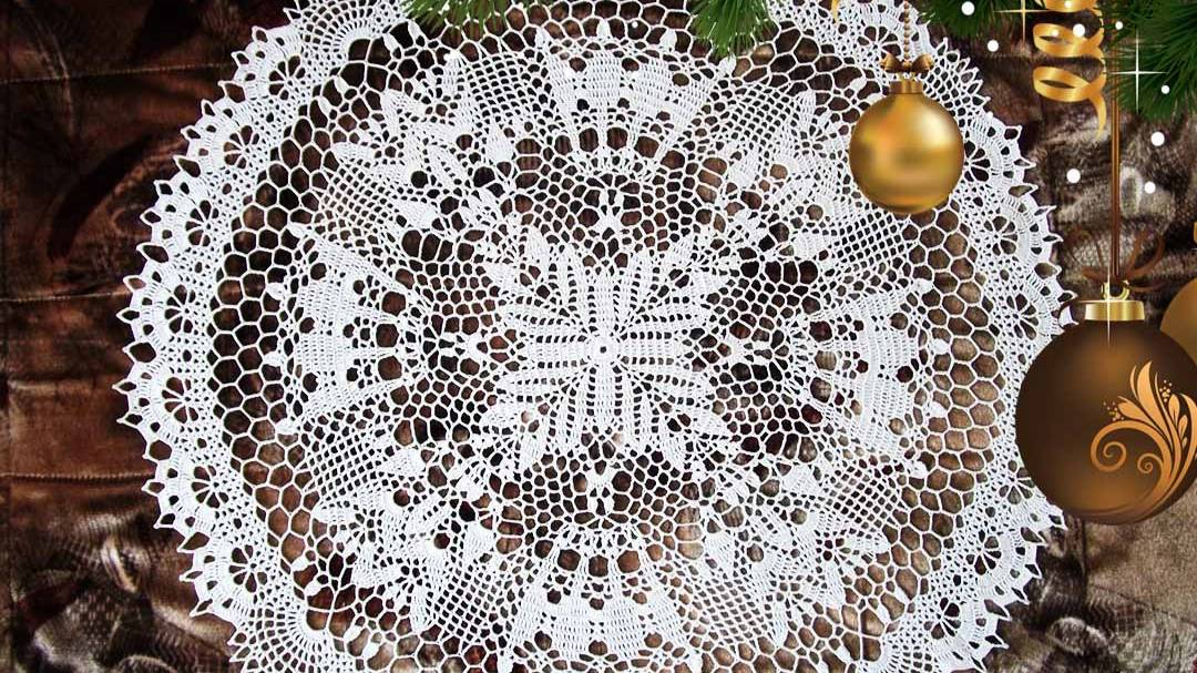 САЛФЕТКА "СНЕЖНАЯ КОРОЛЕВА" КРЮЧКОМ. ЧАСТЬ 5 смотреть онлайн