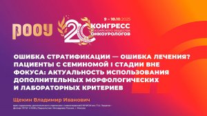 Ошибка стратификации — ошибка лечения? Пациенты с семиномой I стадии вне фокуса. Щекин В.И.