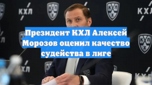 Президент КХЛ Алексей Морозов оценил качество судейства в лиге