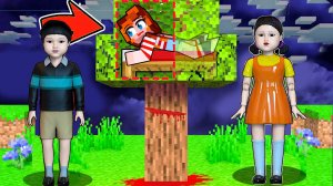 😳 Я СПРЯТАЛАСЬ ОТ ЗЛЫХ КУКОЛ ИЗ ИГРЫ В КАЛЬМАРА НА СЕКРЕТНОМ ДЕРЕВЕ В МАЙНКРАФТ