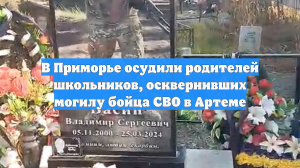 В Приморье осудили родителей школьников, осквернивших могилу бойца СВО в Артеме