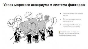 Успех морского аквариума, как система факторов