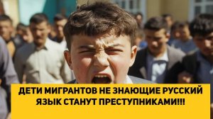 ДЕТИ МИГРАНТОВ НЕ ЗНАЮЩИЕ РУССКИЙ ЯЗЫК СТАНУТ ПРЕСТУПНИКАМИ!!!