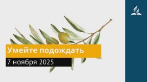 7 ноября 2025. Умейте угождать. Под сенью благодати.