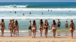 Райский пляж в Бразилии. Красивые женщины в микро бикини👙.Жгучее солнце. Бескрайний океан 🌊