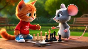 Мультфильм  / анимация 21 выпуск: котёнок и мышонок  играют в шахматы
