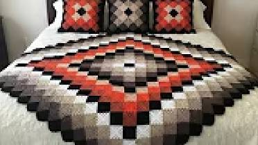 Красивый вязаный квадрат для пледа/простой узор - Вязание крючком