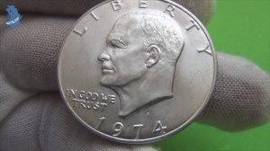 США .1 доллар Эйзенхауэра (Лунный доллар) 1974 года буква S. серебро.. #919