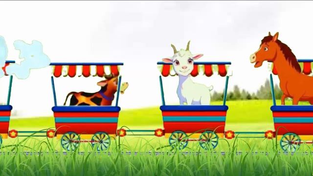 Умные Песенки: "Как кричат животные? Весёлое путешествие на паровозике!" смотреть онлайн