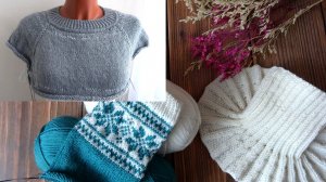 Готова манишка. Носки жаккардом. Все продвижения по вязанию. Подарок!