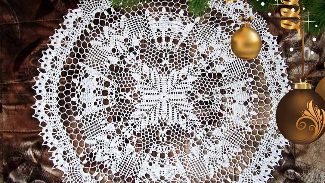 САЛФЕТКА "СНЕЖНАЯ КОРОЛЕВА" КРЮЧКОМ. ЧАСТЬ 9 смотреть онлайн