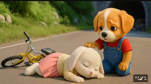 Мультики для детей, собачка спасает своего друга зайчика, мультфильм детям/мультики