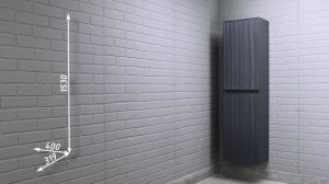 Пенал подвесной 40 Tower без ящика Графит левый/правый Домино