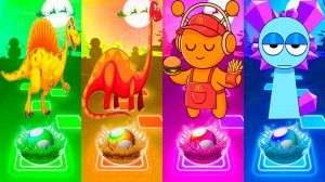 Coffin Dance Динозавры и Спрунки 215 уровень - Мультики про Динозавров | в Tiles Hop