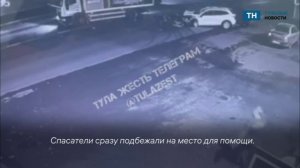 Появились кадры столкновения Хавала и грузовика на улице Мосина