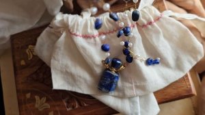 Аромакулон из натурального лазурита с цепочкой