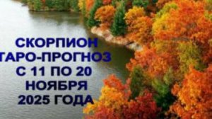СКОРПИОН ТАРО-ПРОГНОЗ С 11 ПО 20 НОЯБРЯ 2025 ГОДА