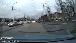 Черный шашечник подрезает и обгоняет