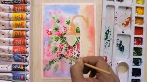 Мастер-класс по рисованию акварелью красивых цветов и лампы для начинающих