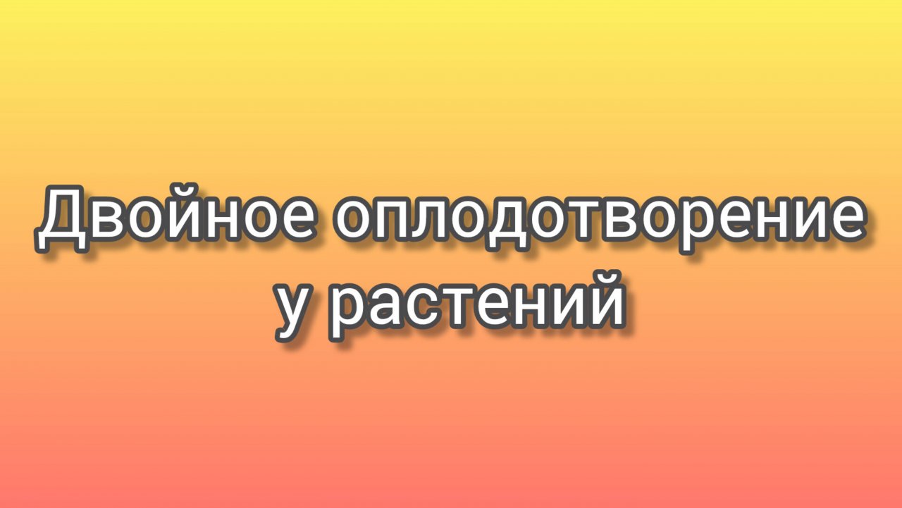 Двойное оплодотворение у растений