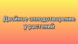 Двойное оплодотворение у растений