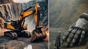 Экскаватор в карьере откопал древнего робота