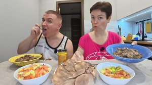 Мукбанг ДЕЛИКАТЕСЫ на ПП ужин в заботе о муже! Обсудили ВСЕХ и вся) Семейный ужин в России
