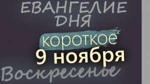 9 ноября Воскресенье Евангелие дня 2025 короткое!