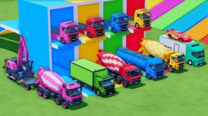 Катаемся на крутых разноцветных машинках и грузовиках из мультиков для детей №9