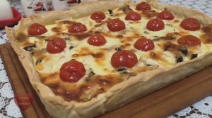 КИШ (пирог) с курицей и шампиньонами СЫТНЫЙ и ВКУСНЫЙ пирог с курицей