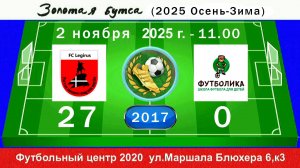 2 ноября - 11.00, Легирус-Приморский - ЖФК Футболика. 2017 гр. Демо версия.