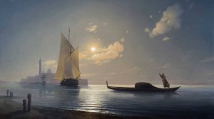 Таймлапс копии картины И.К. Айвазовского "Гондольер на море ночью"