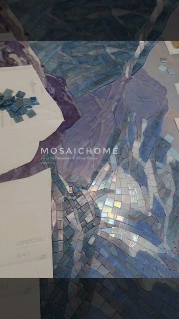 Панно из мозаики Горный пейзаж для оформления зоны хамама от студии MosaicHome