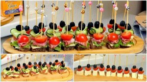 3 ВИДА КАНАПЕ за 15 минут | Проще не бывает | Изысканно, быстро и из доступных продуктов