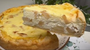 Яблочный ПИРОГ с творожно-сметанной заливкой...🥧🍏🍎🍶😋    Рецепт ⤵️