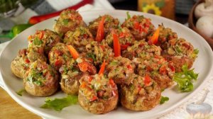 Просто и эффектно. ФАРШИРОВАННЫЕ ГРИБЫ С БЕКОНОМ